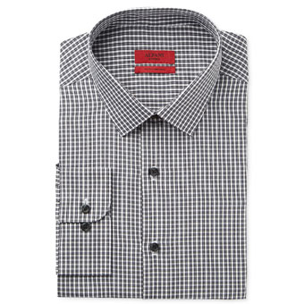 Fitted-Charcoal-Mini-Check-Dress-Shirt