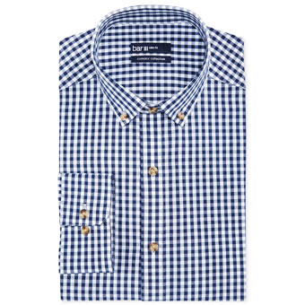 Slim-Fit-Navy-and-White-Gingham-Dress-Shirt