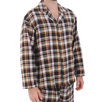 Men's-Flannel-Pajamas,-Long-Cotton-Pj-Set