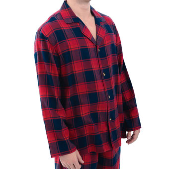Men's-Flannel-Pajamas,-Long-Cotton-Pj-Set